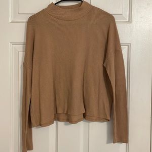 Brown long sleeve mock neck